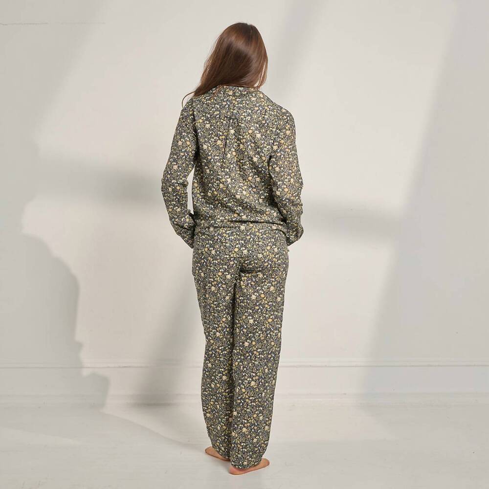 NEW THE SLEEP CODE floral organic cotton long pajama set in autumn floral - Picture 3 of 6